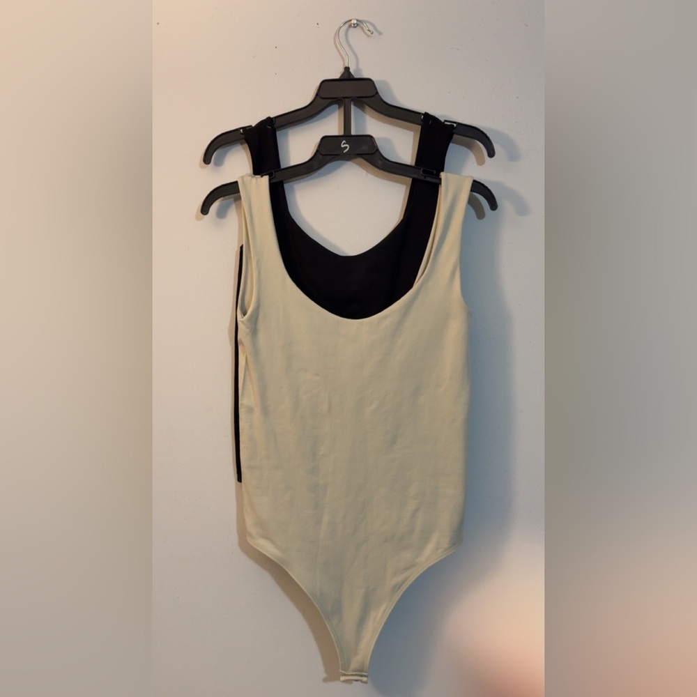 Two Pack (black/gray) Thong Body Suits NWOT